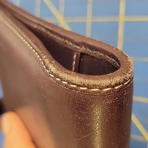 Coach Brown Leather 7" x 4.5" Wallet Snap Clousure - Picture 9 of 11